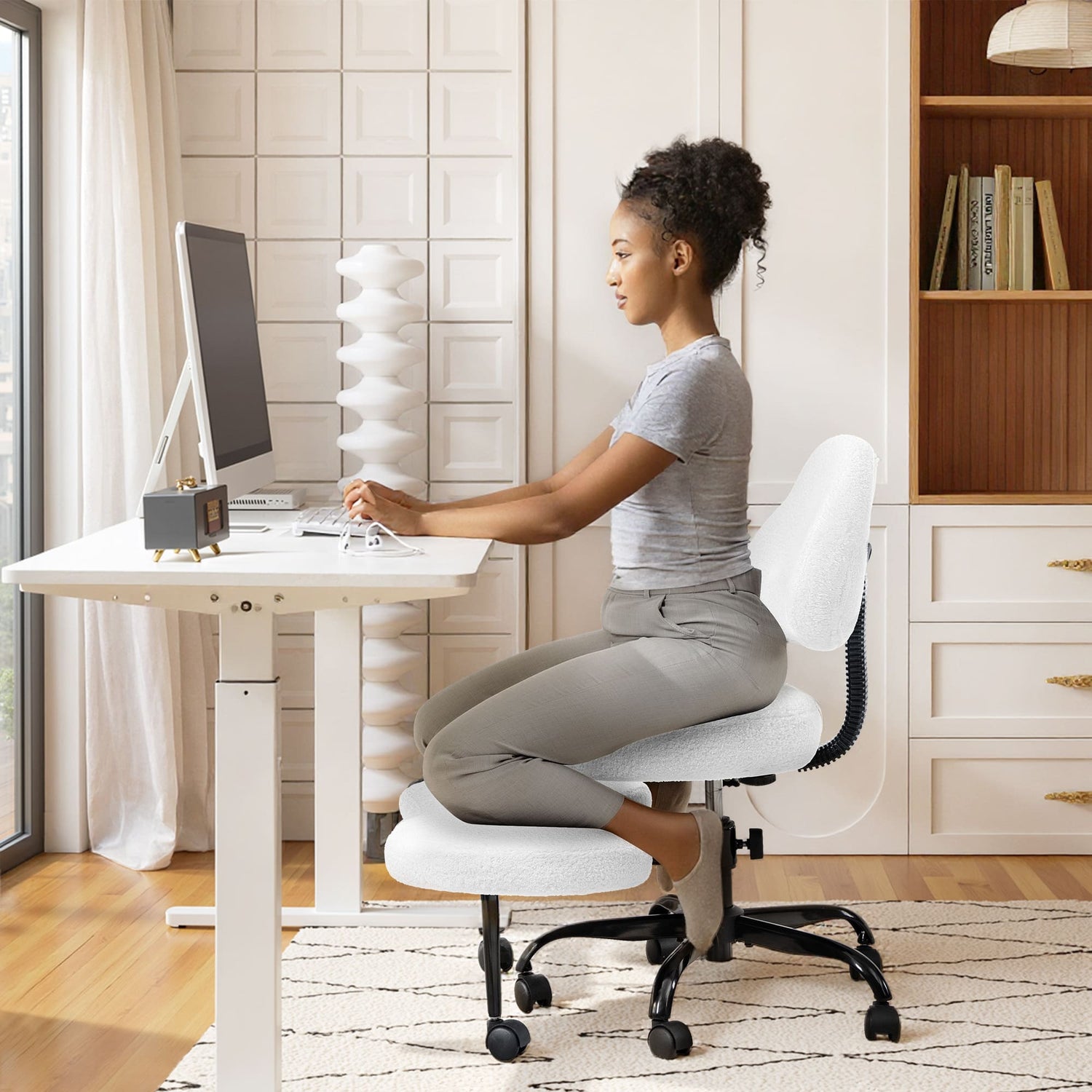 Ergonomischer Mesh Active Drehstuhl mit hoher Rückenlehne und verstellbarer Lordosenstütze 988