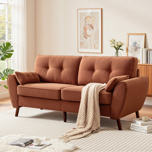 75.5" Wide Modern Loveseat Sofa with Solid Wood Legs