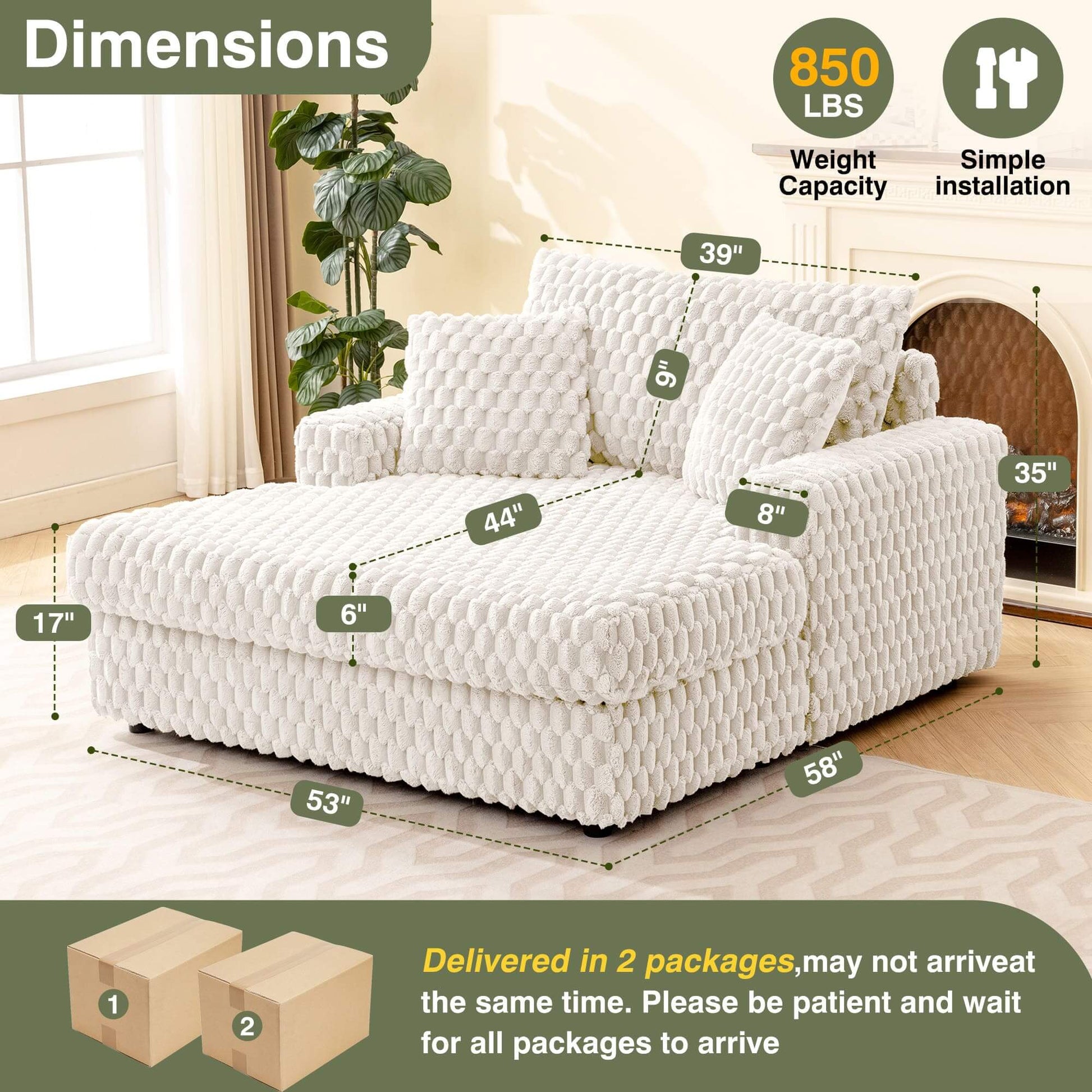 Comfy Cloud Fur Upholstered Sleeper Sofa