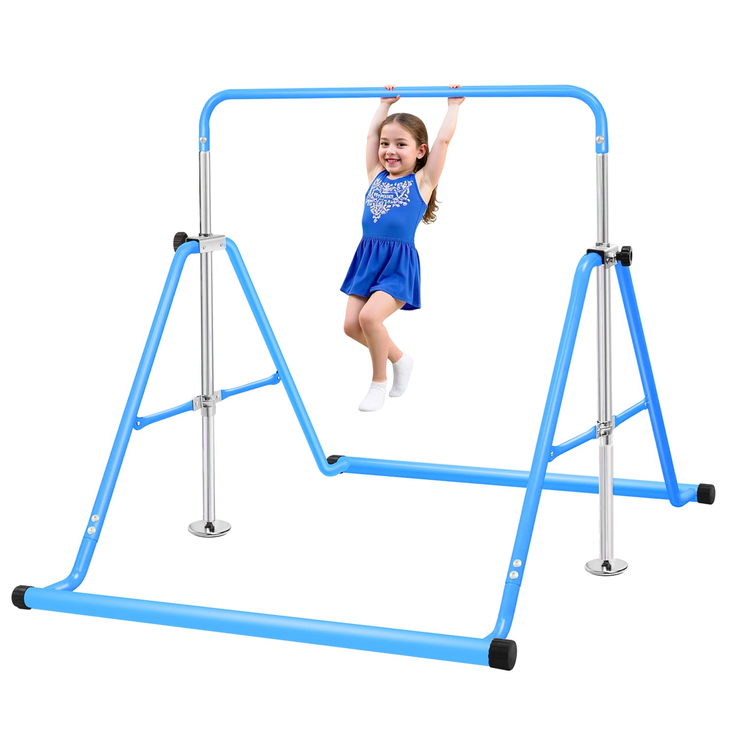 Primy 150lbs Gymnastics Bar for Kids, Height Adjustable Horizontal Bar, Folding Gymnastics Junior Training Bar for Home Gymnastics Equipment, 4-10 Years Old Kids