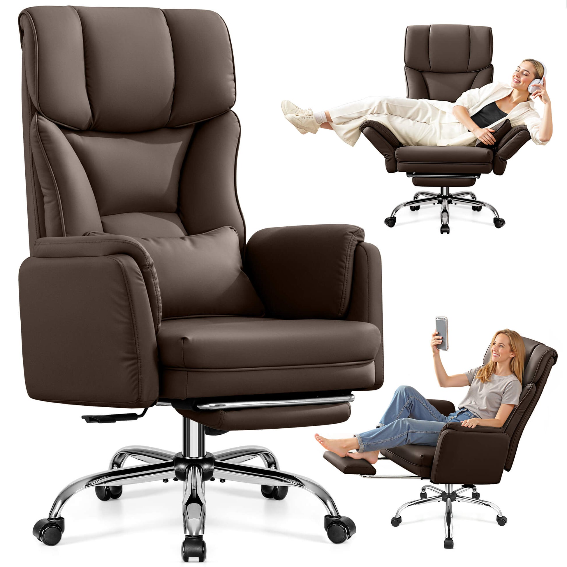 Big and Tall Executive Office Chair with Ergonomic Lumbar Support 6088