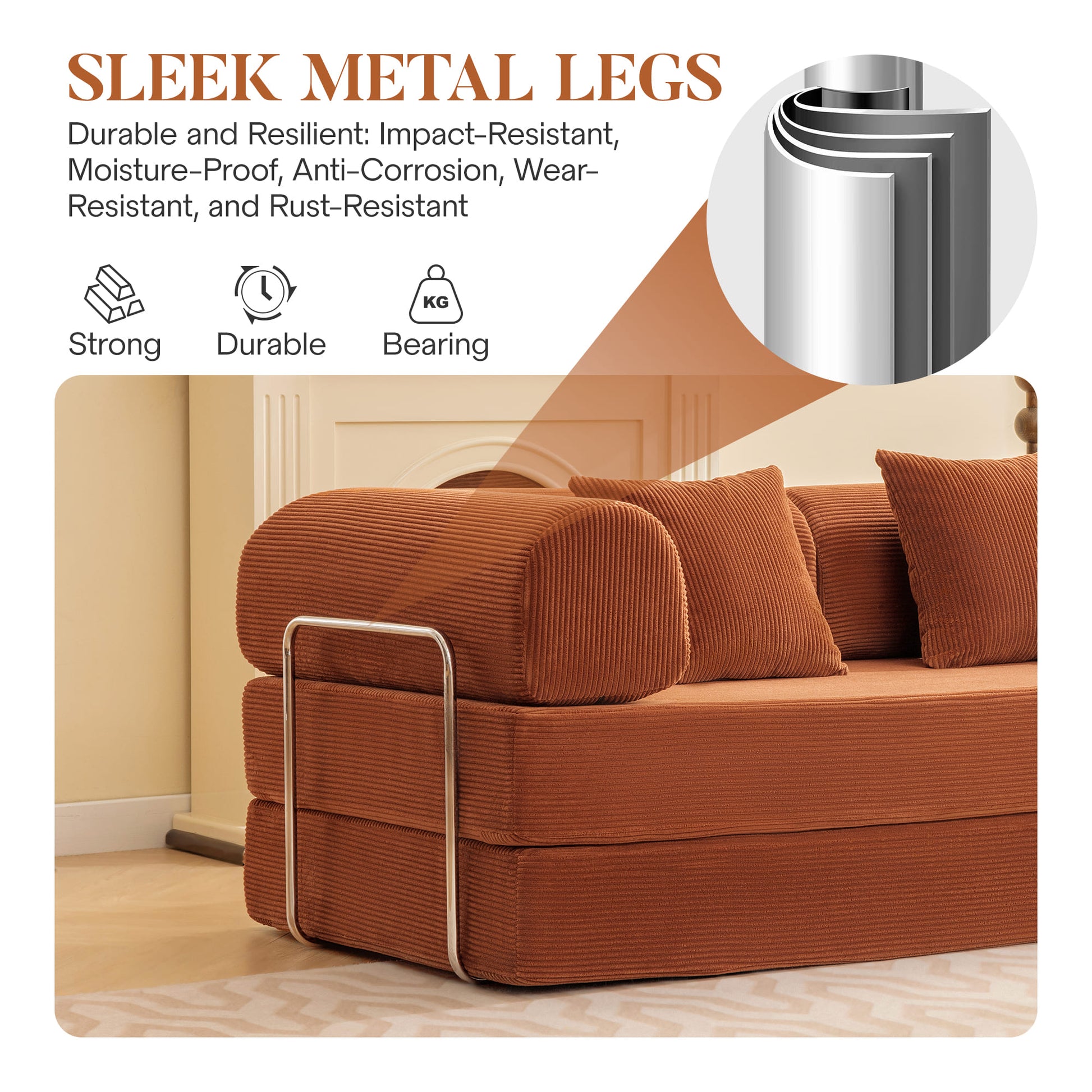 Combination Corner Sofa with High-Rebound Density Sponge