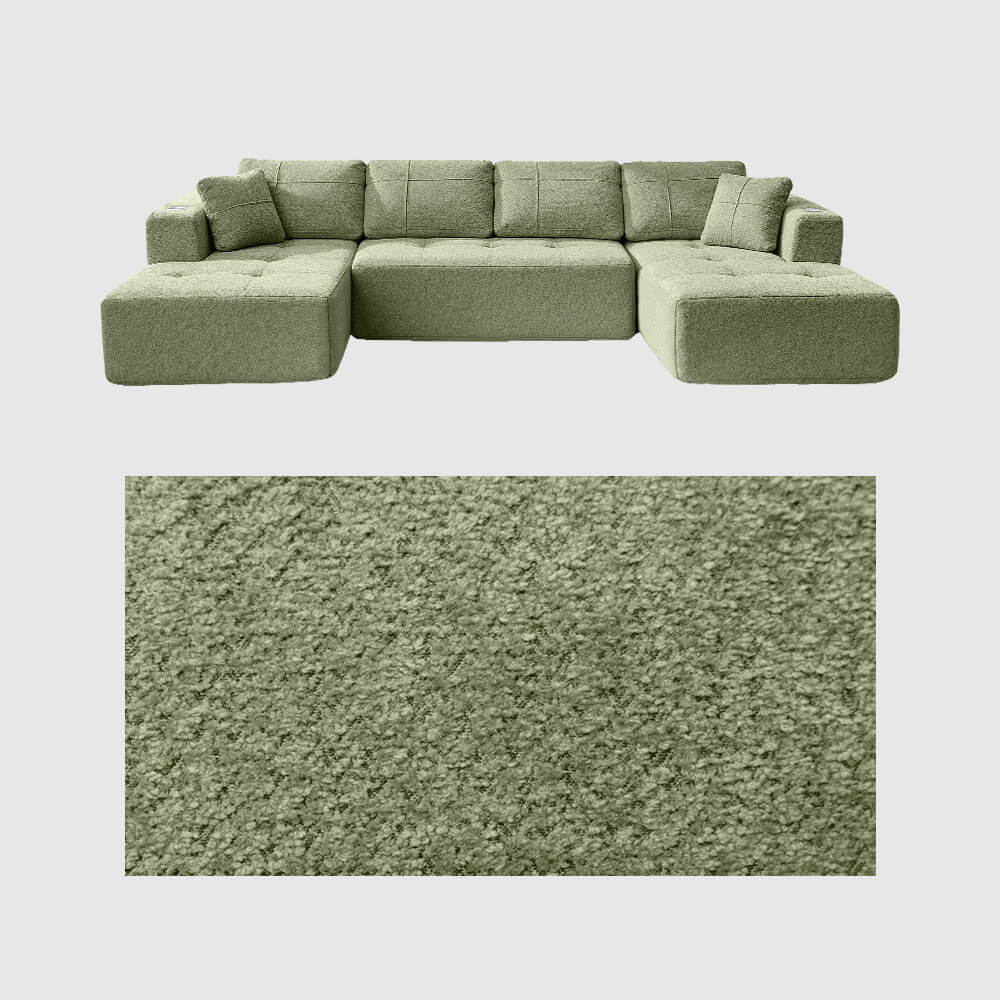Modular Oversized U-Shaped Deep Seating Sectional Sofa