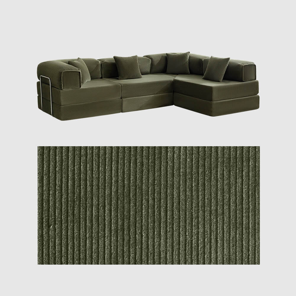 L-Shaped 106.3" W Modular Sectional Sofa Couch