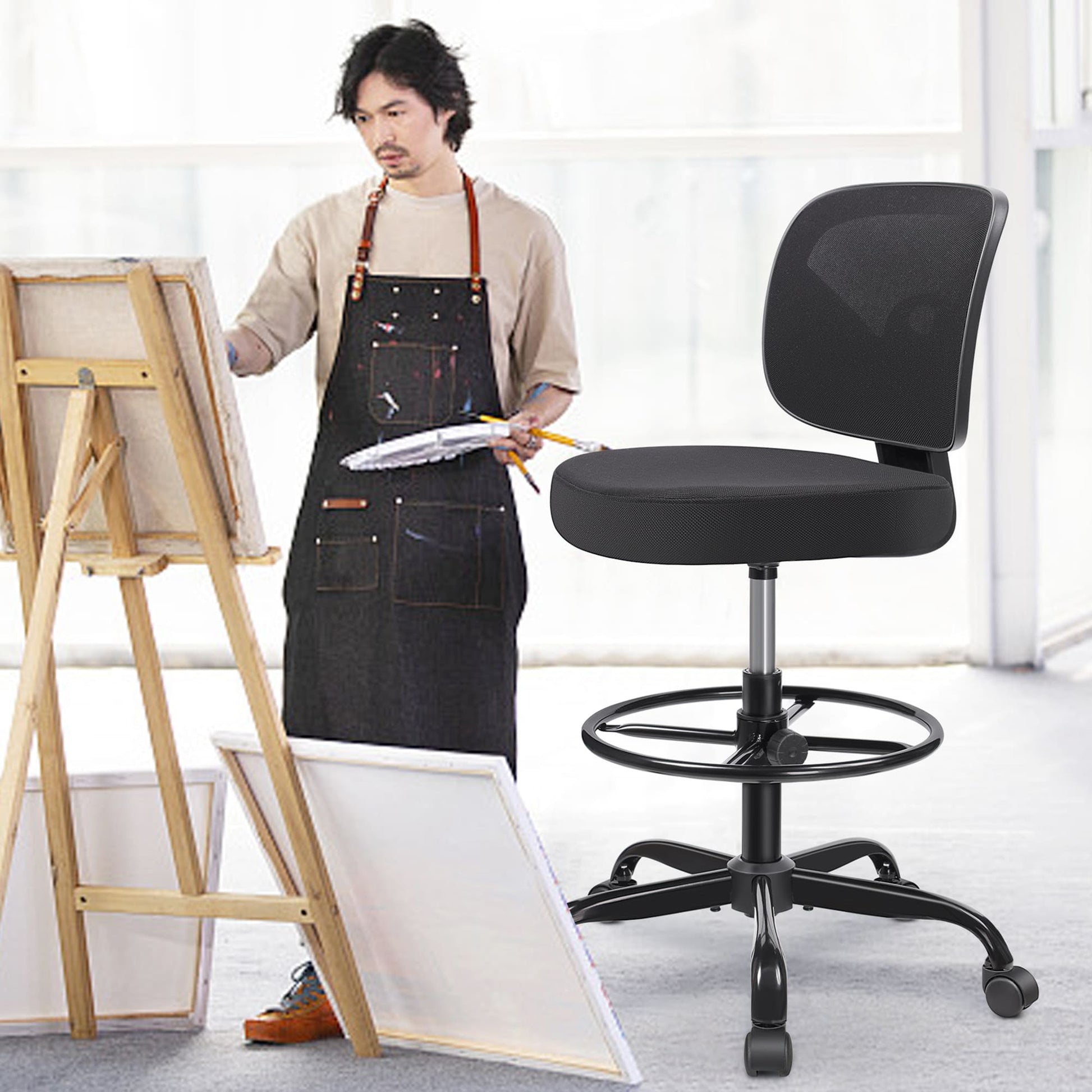 Ergonomischer Zeichenstuhl mit verstellbarem Fußring 777Z