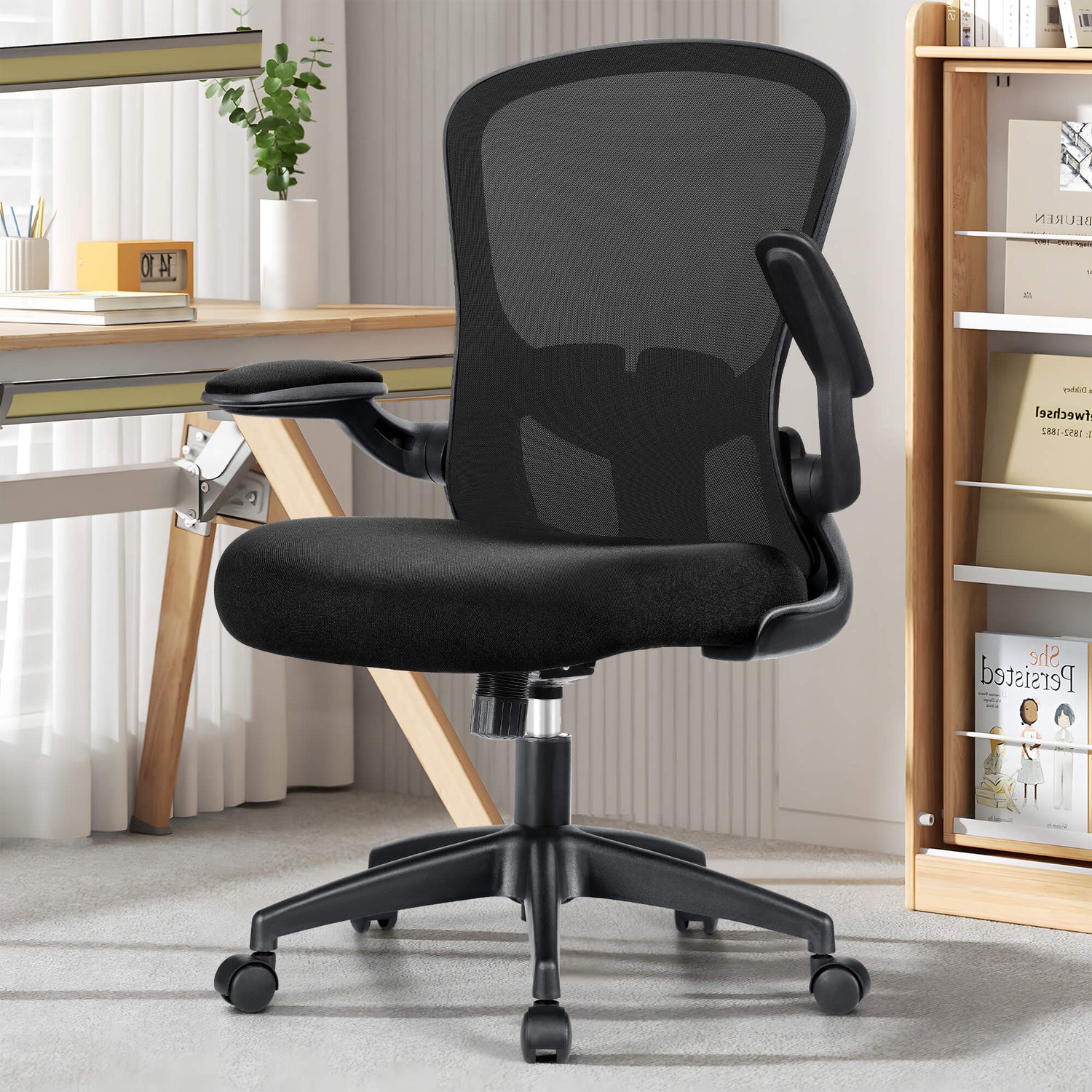 Ergonomic Office Chair with Adjustable Lumbar Support Flip-up Armrests 936-C