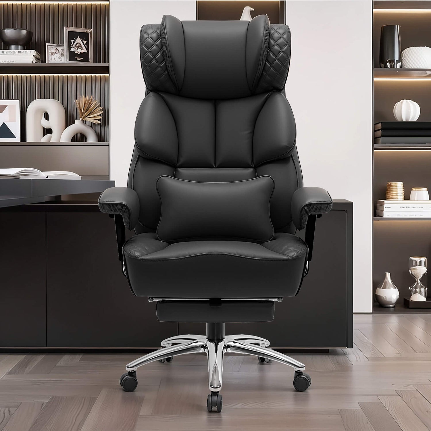 Widened Big and Tall Leather Executive Back Support Office Chair 309