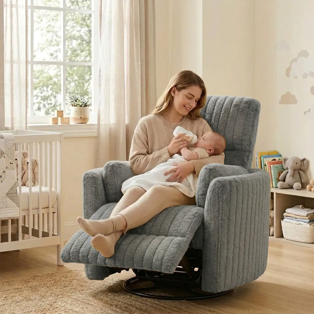 Nursery Power Glider Recliner Chair with USB Ports and Footrest