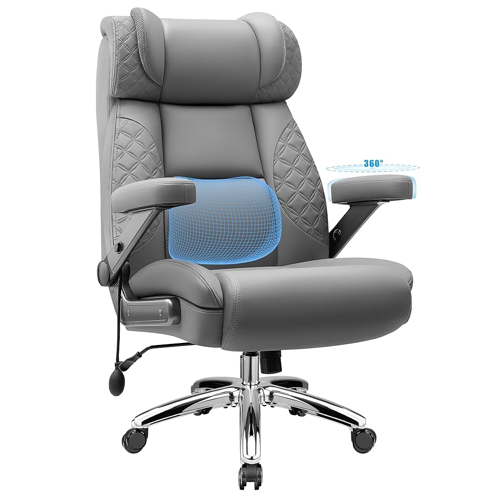 Widened Big and Tall Leather Executive Back Support Office Chair 309