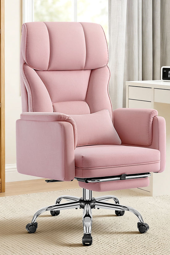 Ergonomic Velvet Office Chair with Wide Cross and Flip-Up Arms