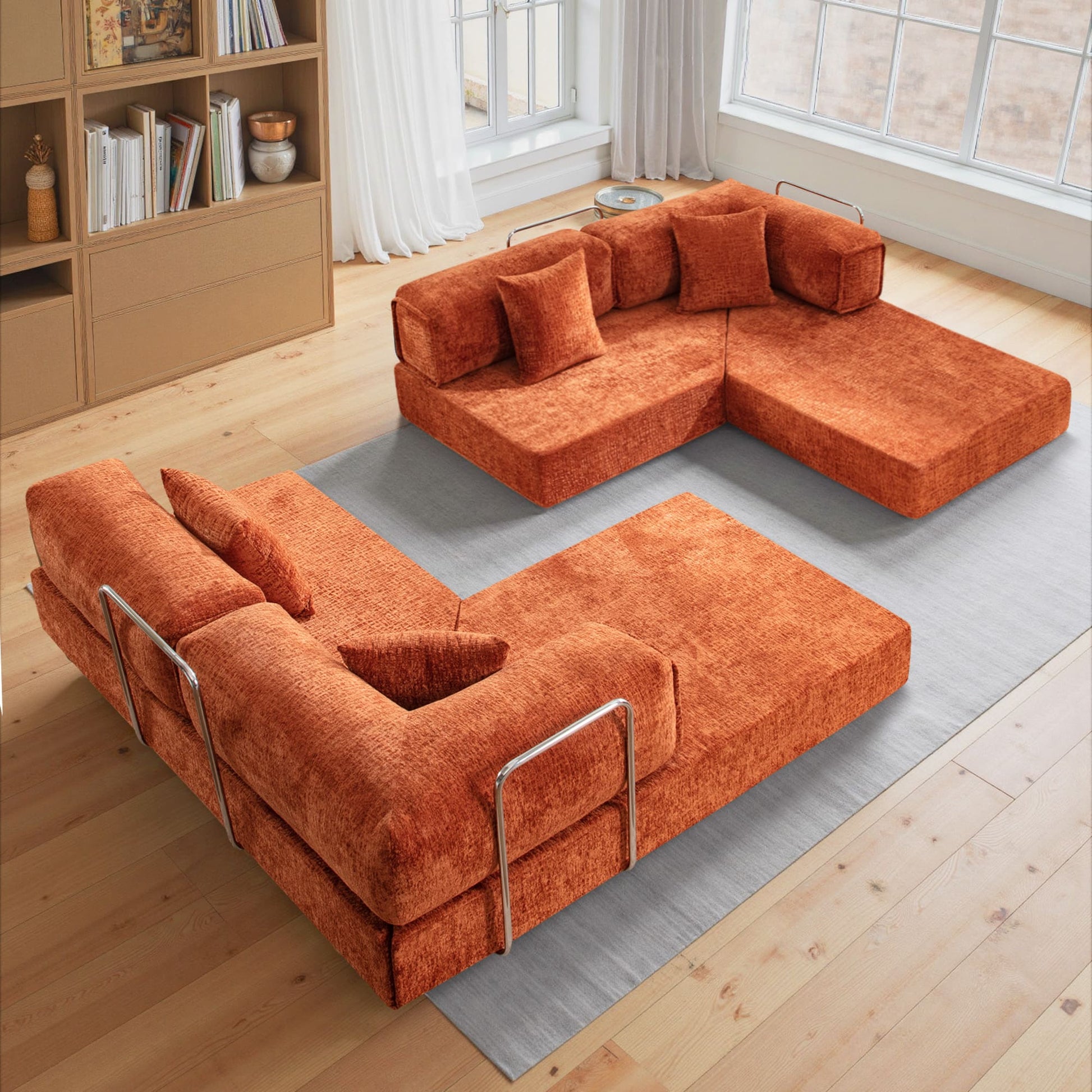 L-Shaped 106.3" W Modular Sectional Sofa Couch