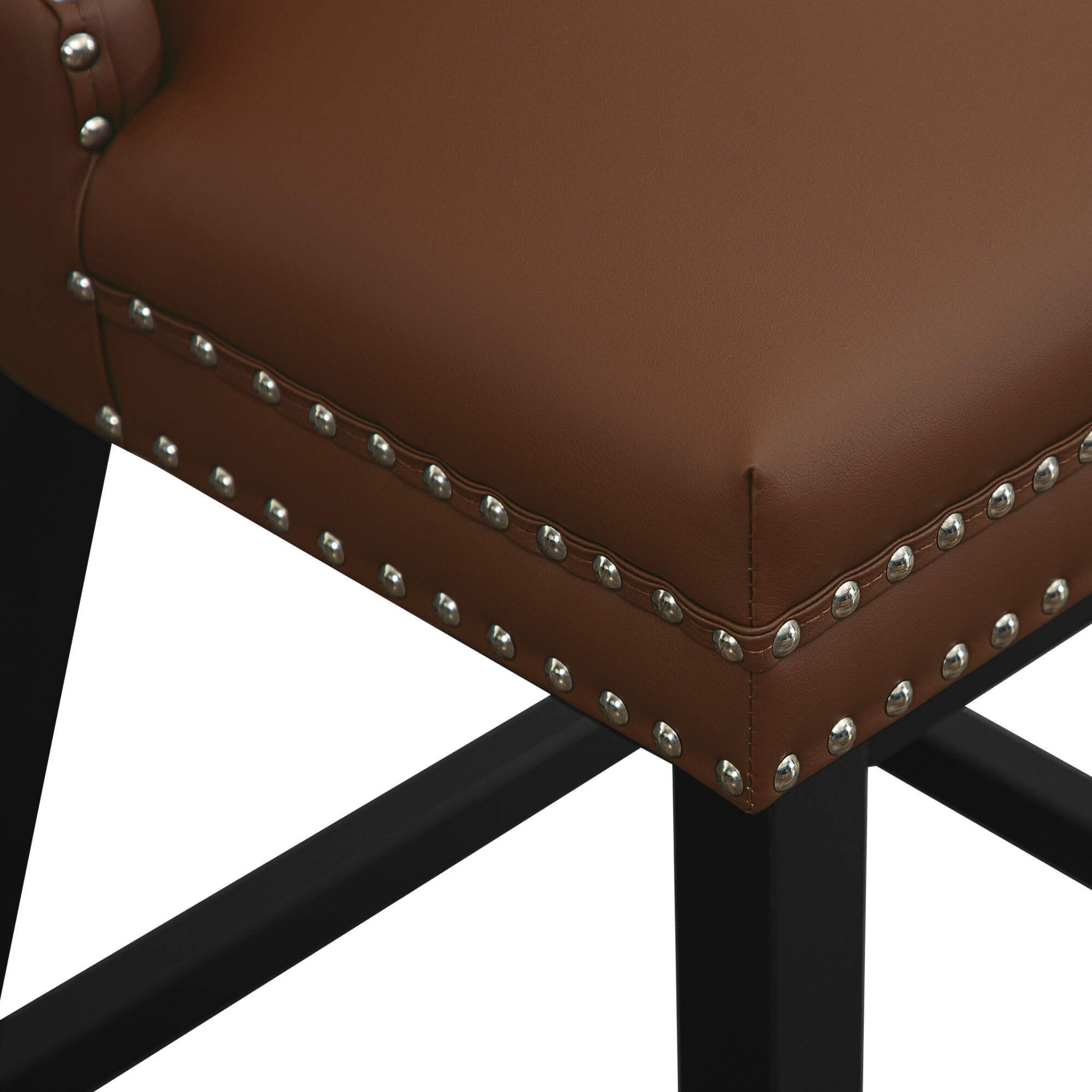 Swivel Bar Stools with Backs and Solid Wood Legs Set of 2