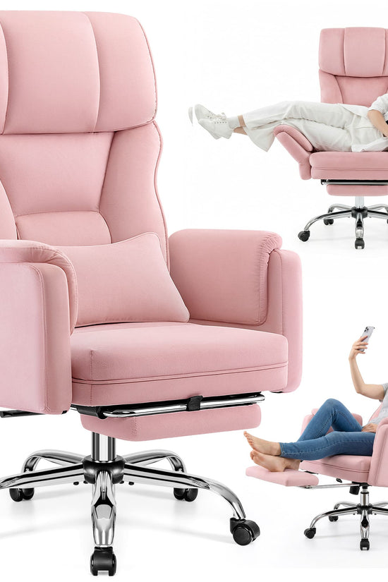 Ergonomic Velvet Office Chair with Wide Cross and Flip-Up Arms