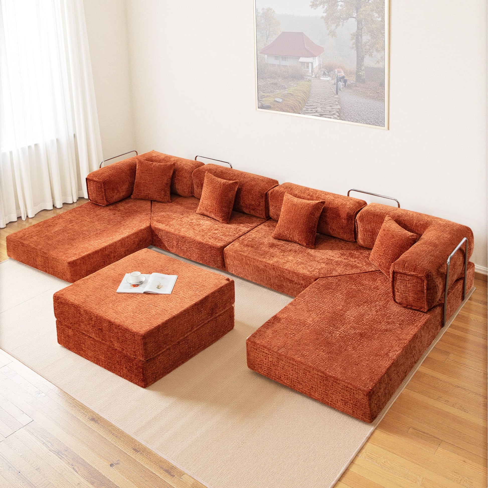 L-Shaped 106.3" W Modular Sectional Sofa Couch