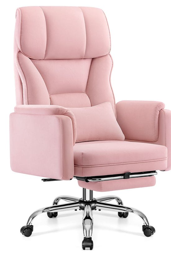 Ergonomic Velvet Office Chair with Wide Cross and Flip-Up Arms