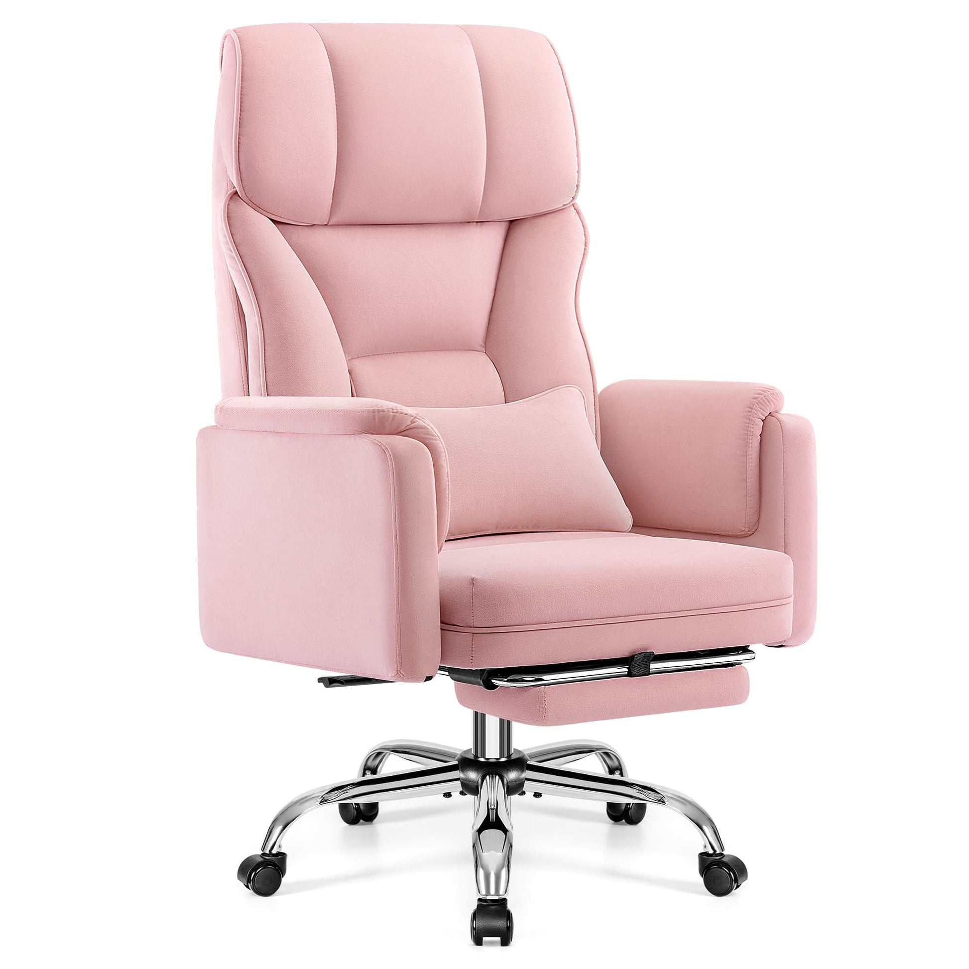 Ergonomic Velvet Office Chair with Wide Cross and Flip-Up Arms