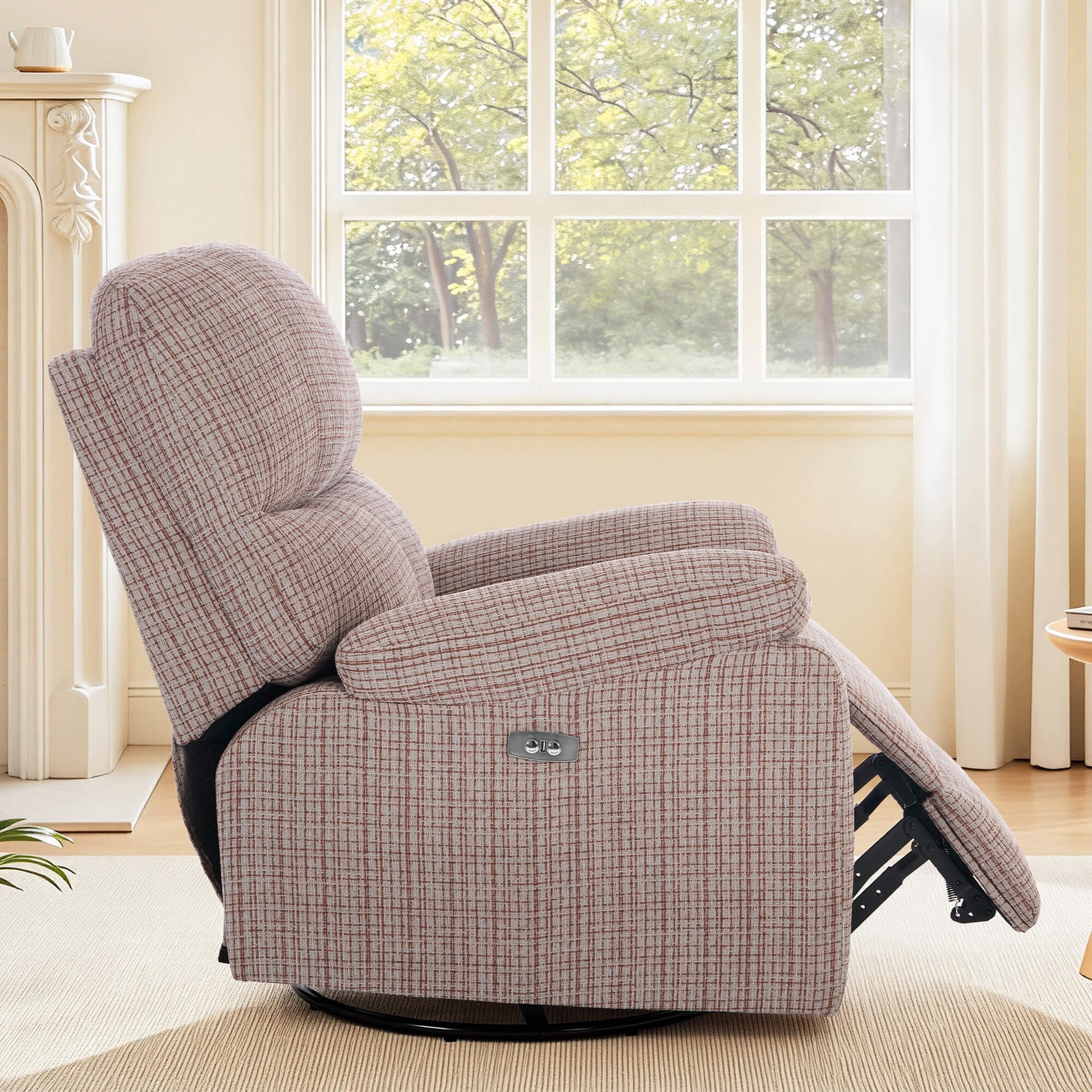 Power Swivel Rocker Recliner Rocking Chair with USB Port Infinite Position