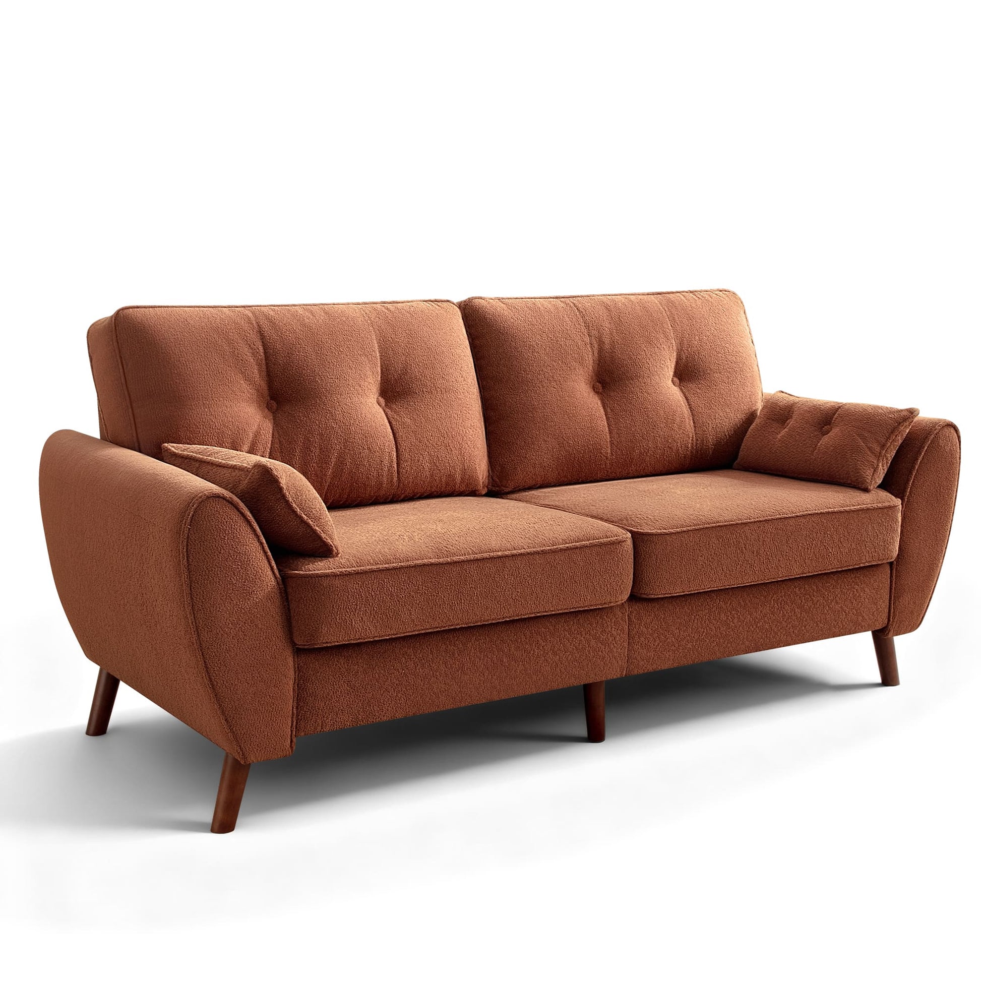75.5" Wide Modern Loveseat Sofa with Solid Wood Legs