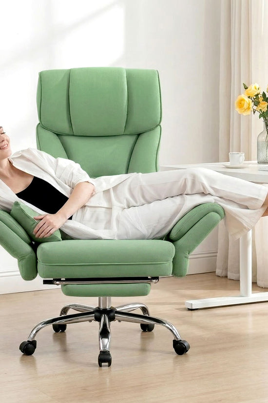 Ergonomic Velvet Office Chair with Wide Cross and Flip-Up Arms