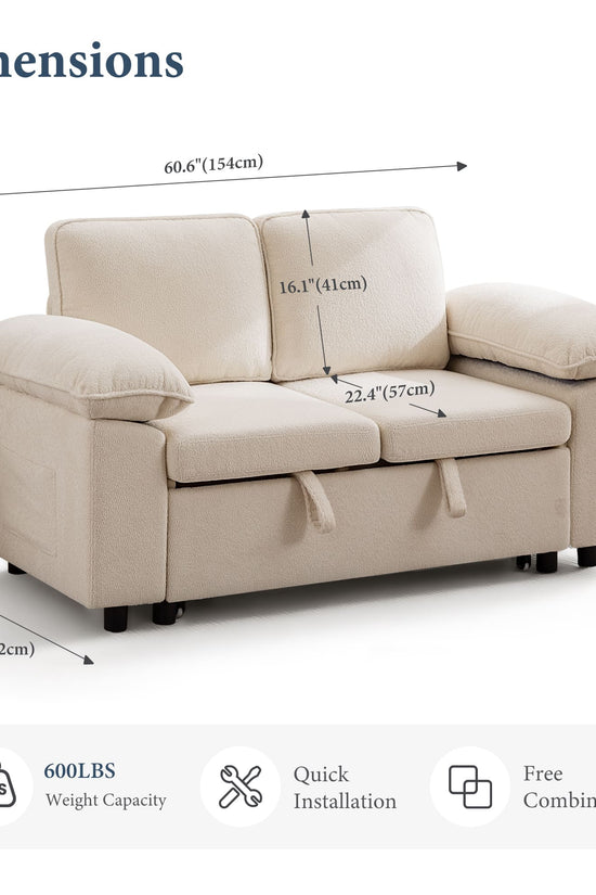 7-Seater Modular Sectional Sofa Couch with Pull-Out Sleeper and Storage