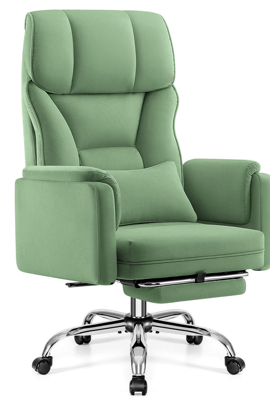 Ergonomic Velvet Office Chair with Wide Cross and Flip-Up Arms