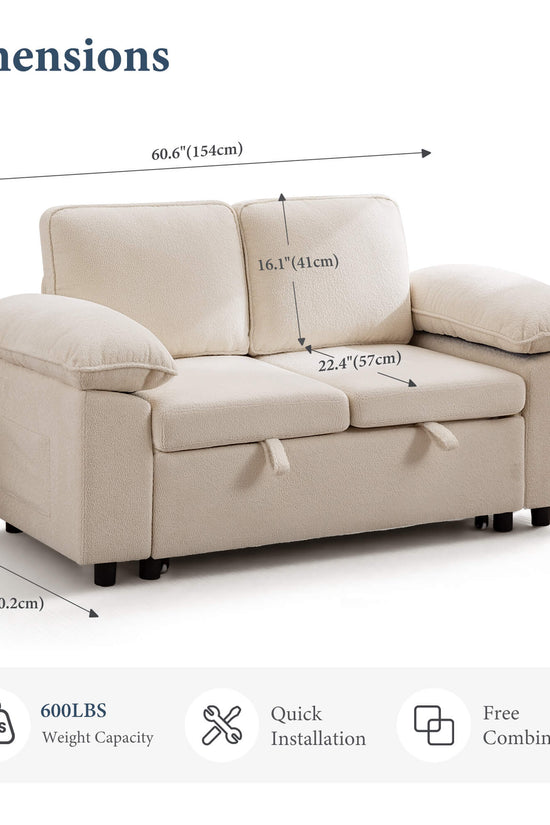 7-Seater Modular Sectional Sofa Couch with Pull-Out Sleeper and Storage