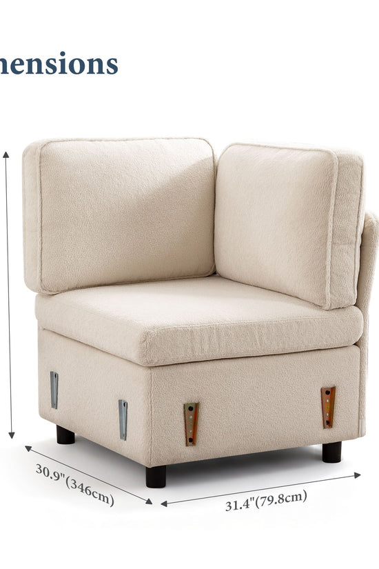 7-Seater Modular Sectional Sofa Couch with Pull-Out Sleeper and Storage