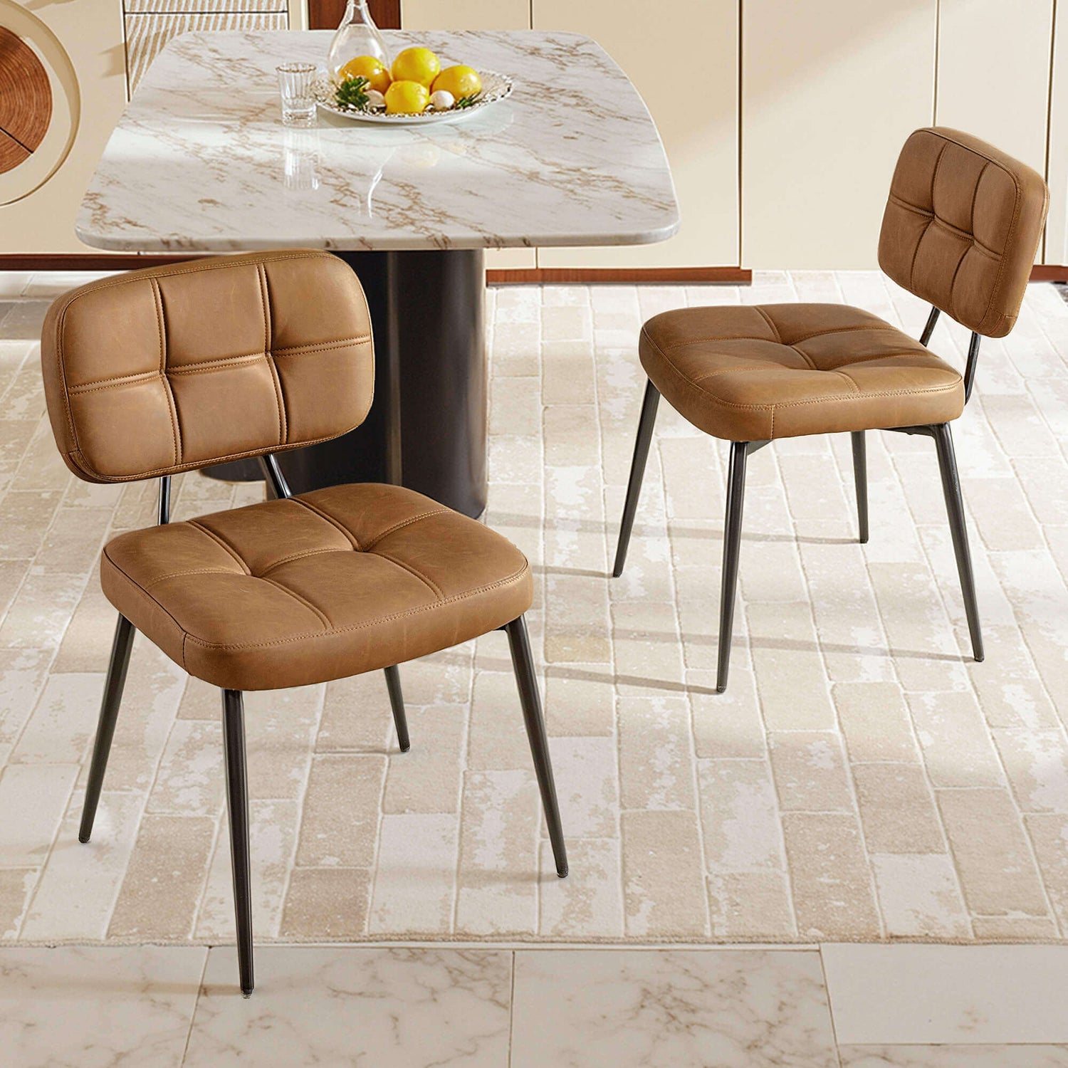 Upholstered Side Dining Chairs Set of 2