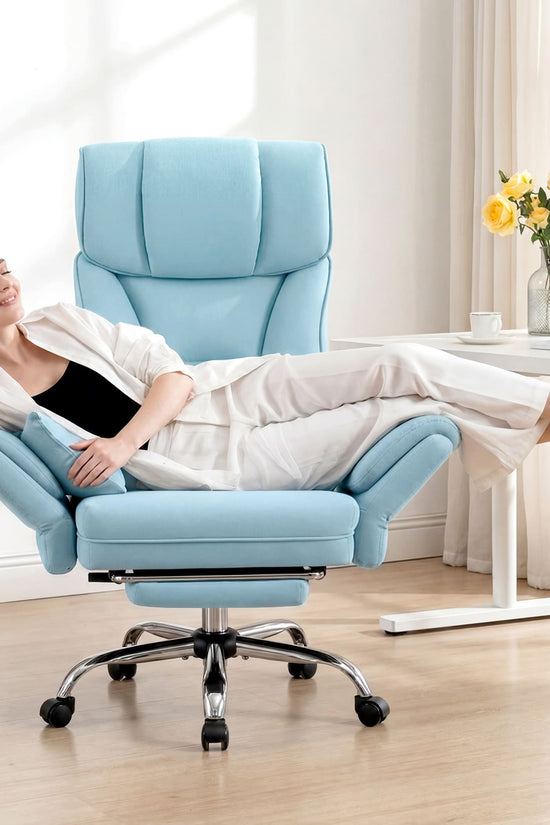 Ergonomic Velvet Office Chair with Wide Cross and Flip-Up Arms