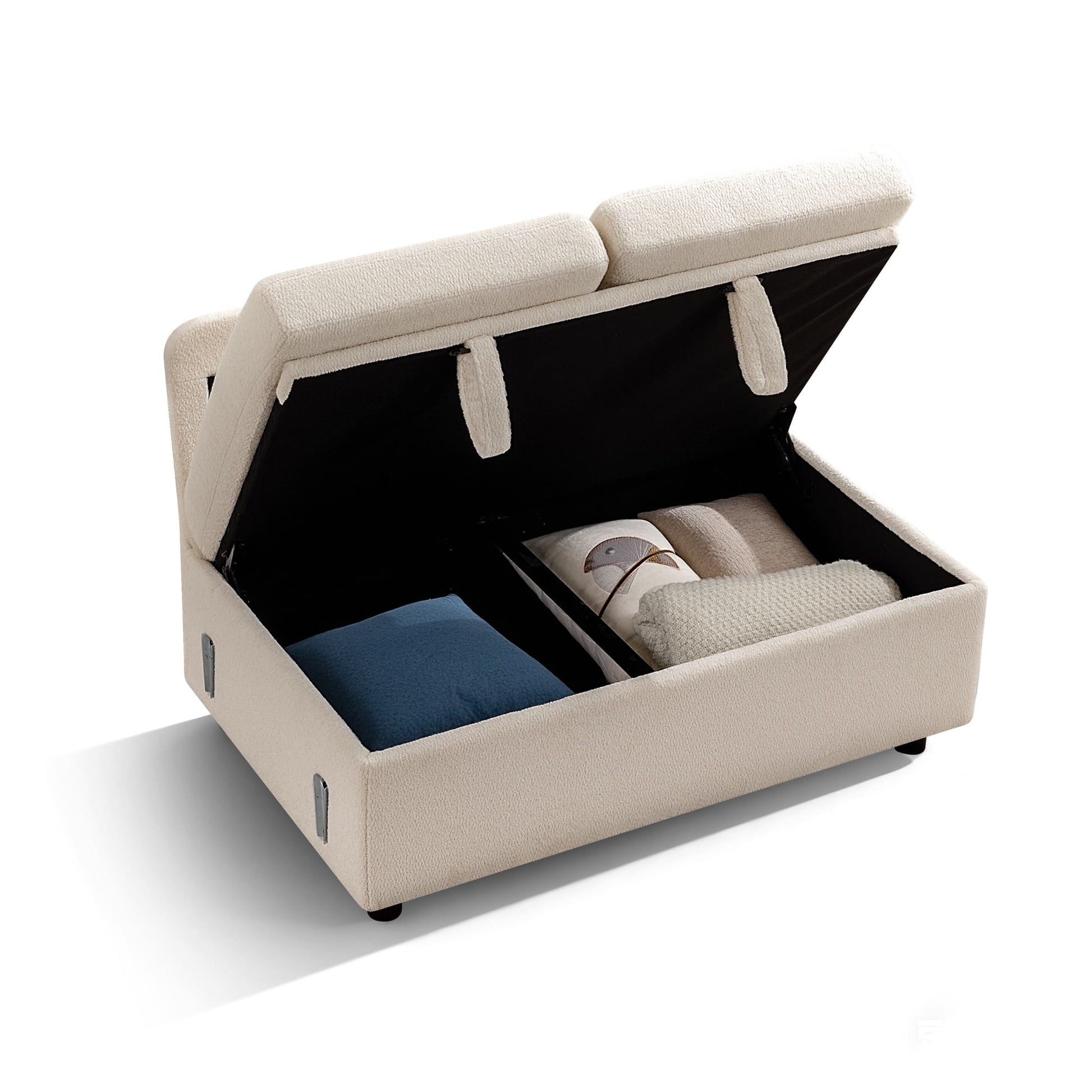 7-Seater Modular Sectional Sofa Couch with Pull-Out Sleeper and Storage