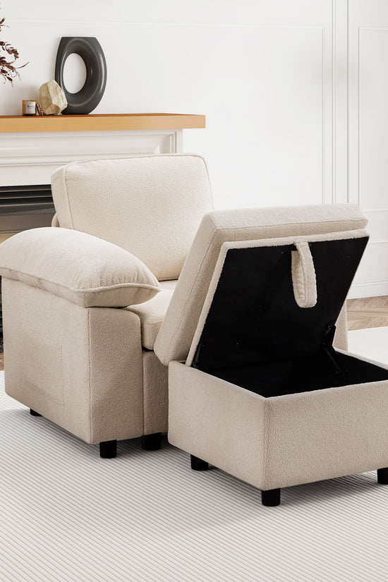 7-Seater Modular Sectional Sofa Couch with Pull-Out Sleeper and Storage