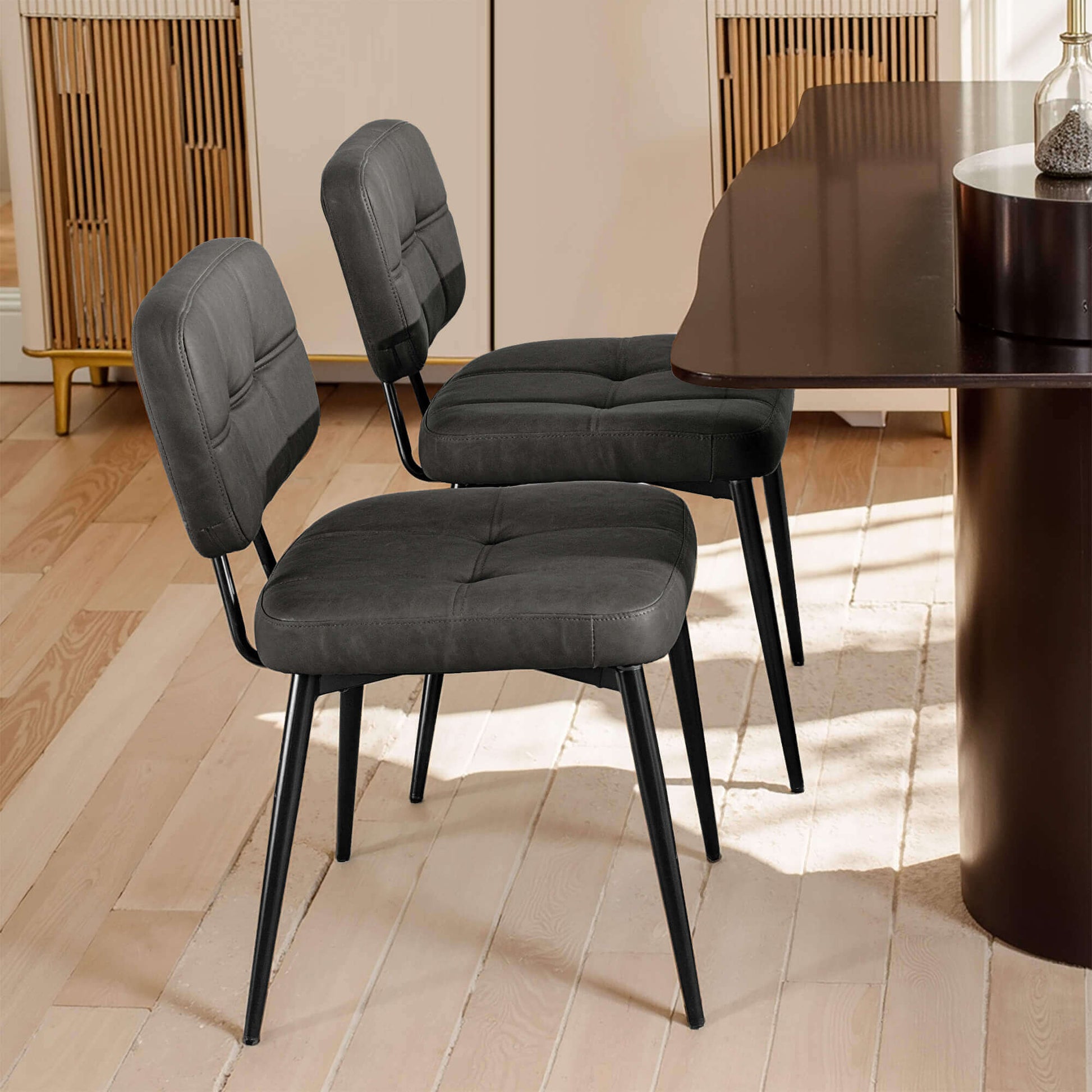 Upholstered Side Dining Chairs Set of 2