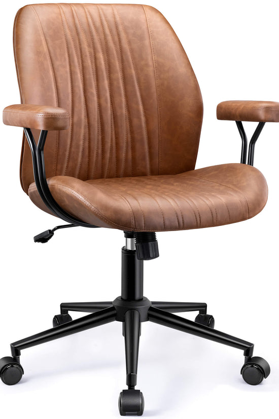 High Back Suede Office Chair Adjustable Home Desk Chair with Lumbar Support