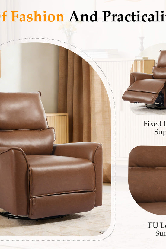 Modern Leather Power Swivel Rocker Recliner Chair
