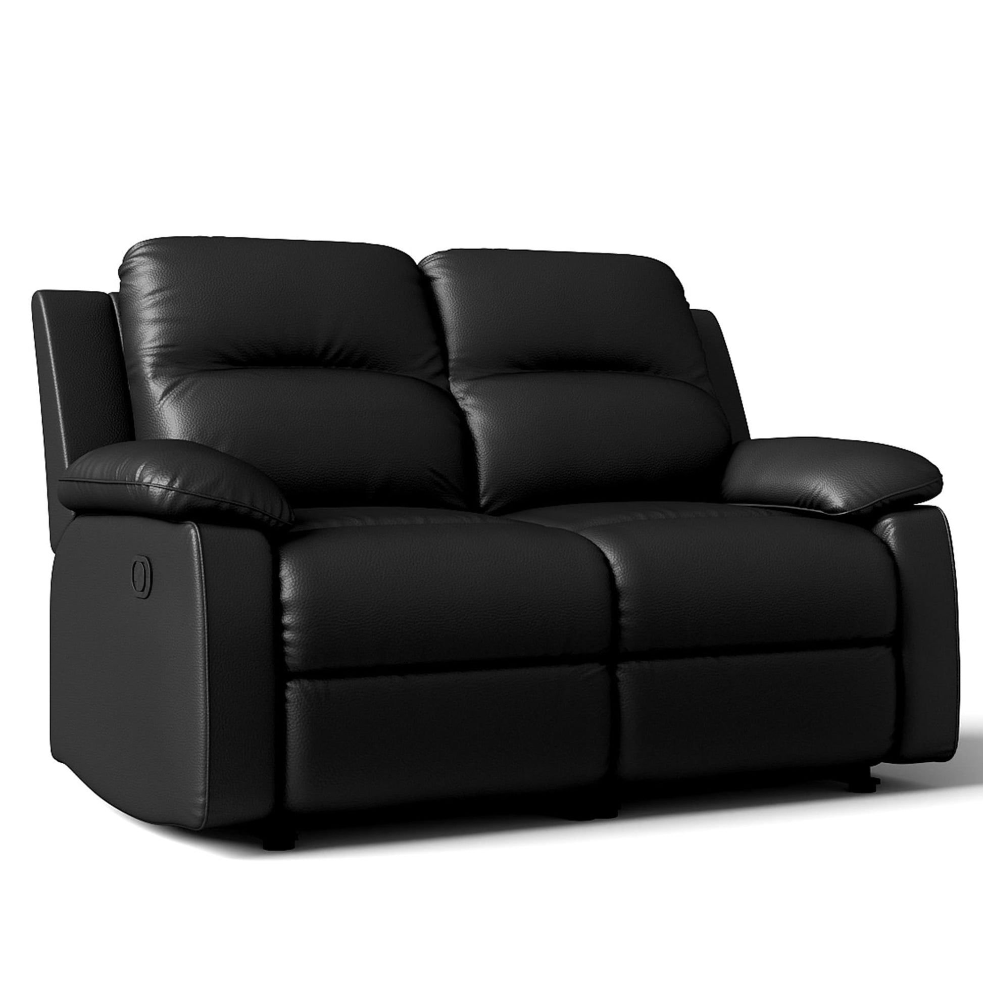 Leather Manual Recliner Sofa with Smooth Recline and Footrest