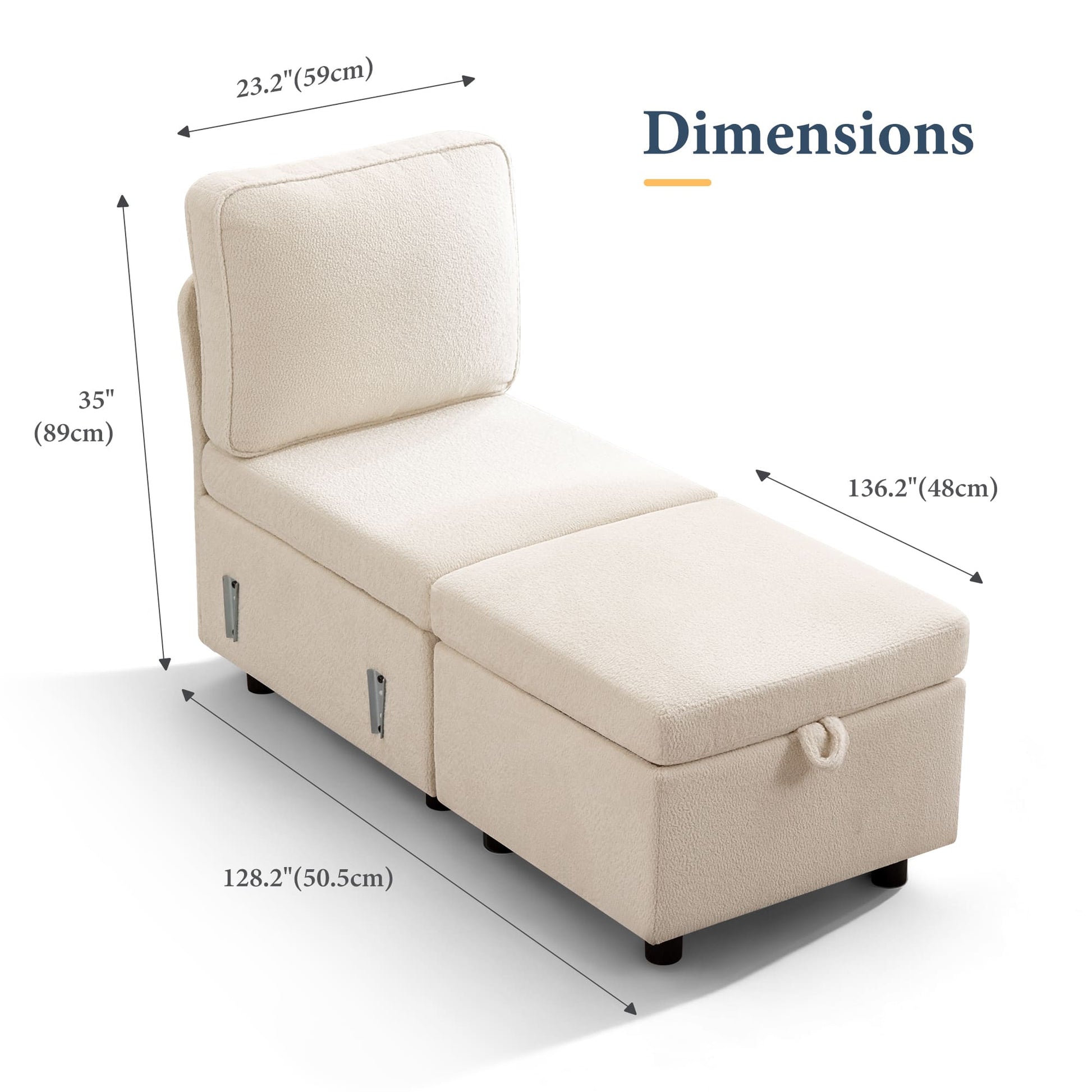 7-Seater Modular Sectional Sofa Couch with Pull-Out Sleeper and Storage