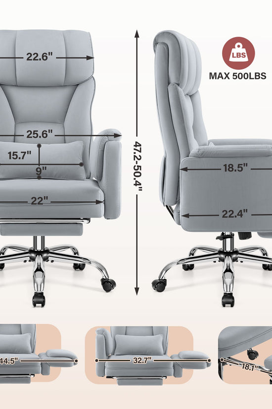 Ergonomic Velvet Office Chair with Wide Cross and Flip-Up Arms