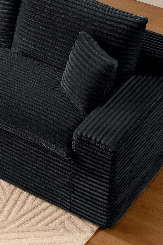 Casual Plush Corduroy L-shape Sectional Sofa