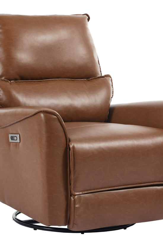 Modern Leather Power Swivel Rocker Recliner Chair