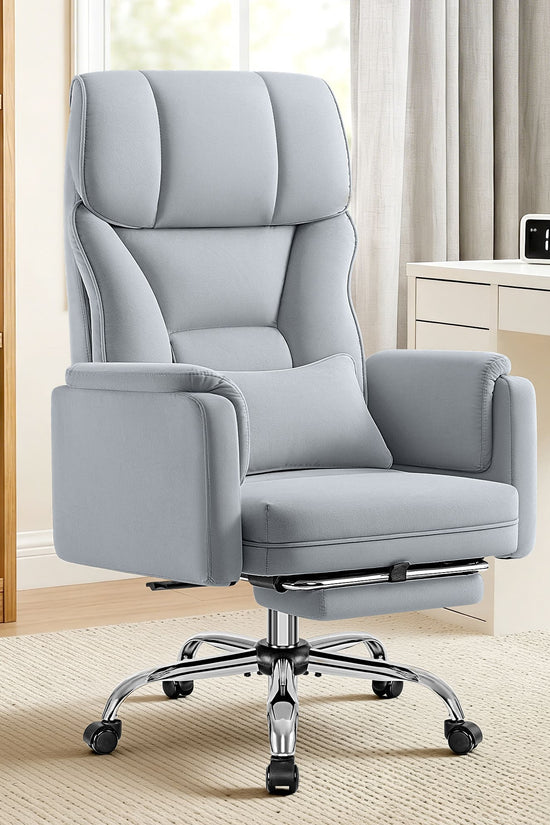 Ergonomic Velvet Office Chair with Wide Cross and Flip-Up Arms