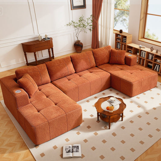 Modular Oversized U-Shaped Deep Seating Sectional Sofa