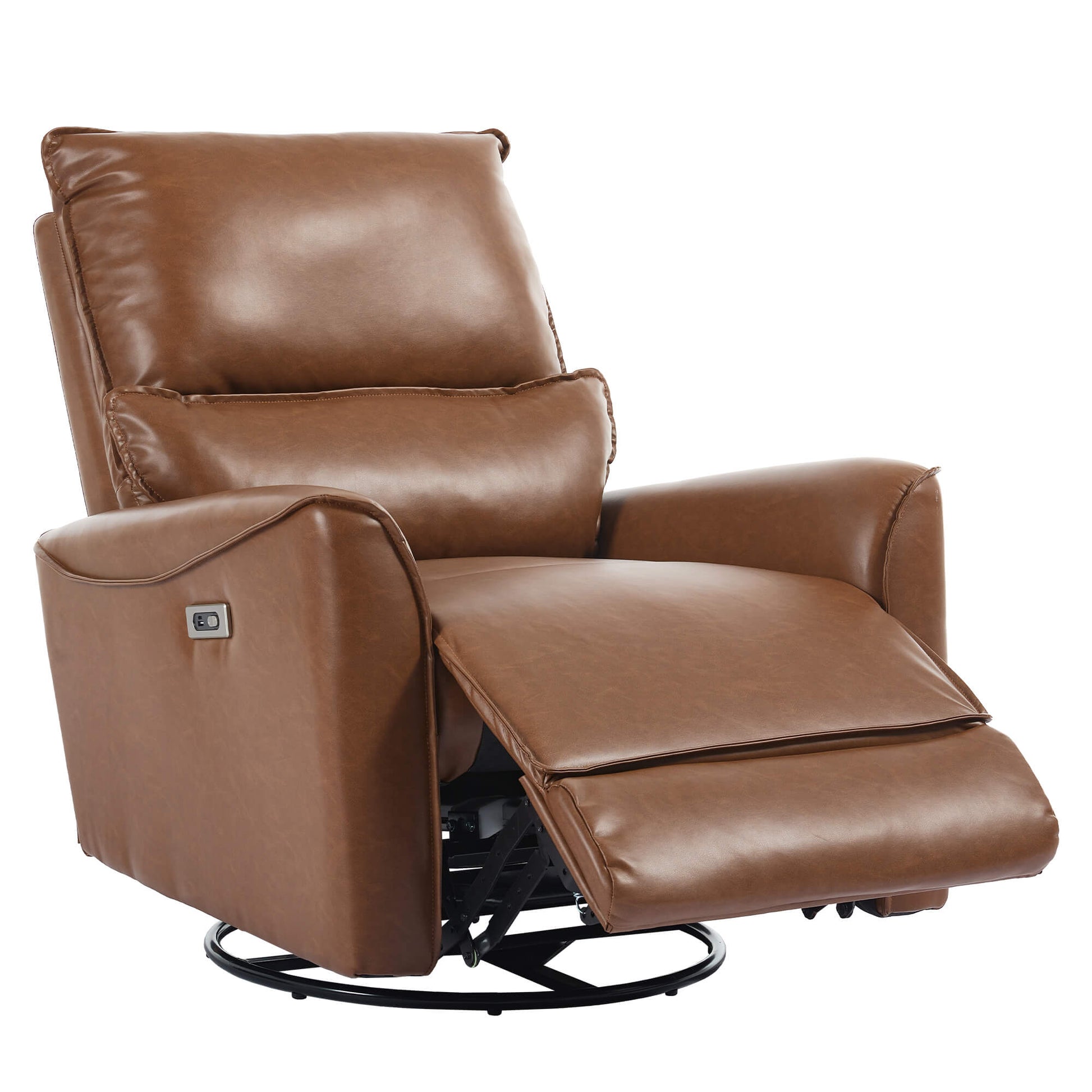Modern Leather Power Swivel Rocker Recliner Chair