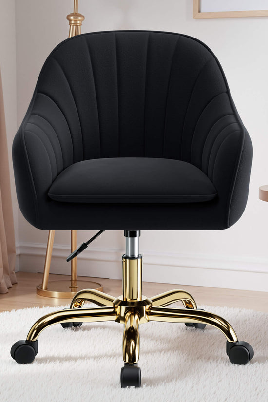 Modern Vanity Chair with Adjustable Height and Comfy Back Support
