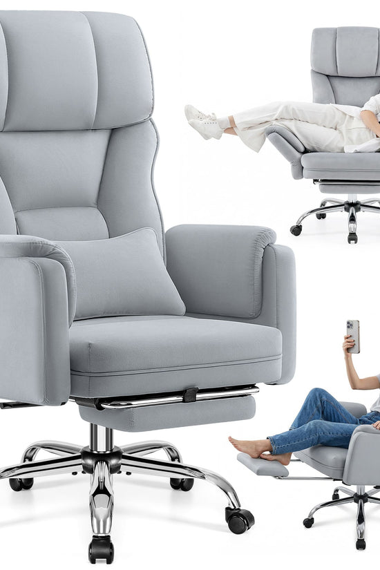 Ergonomic Velvet Office Chair with Wide Cross and Flip-Up Arms