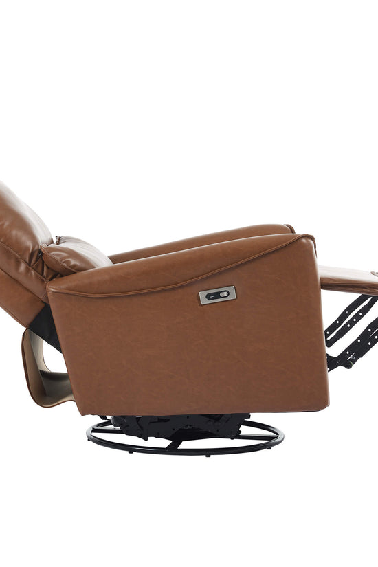 Modern Leather Power Swivel Rocker Recliner Chair