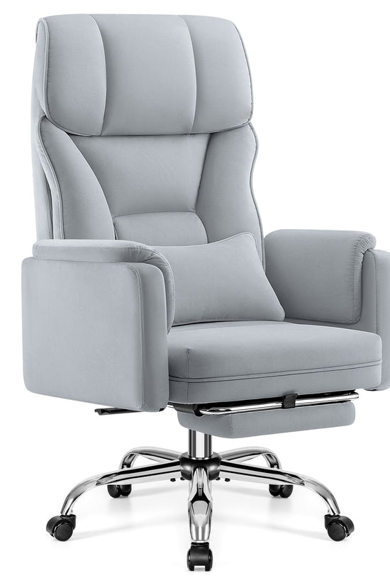 Ergonomic Velvet Office Chair with Wide Cross and Flip-Up Arms