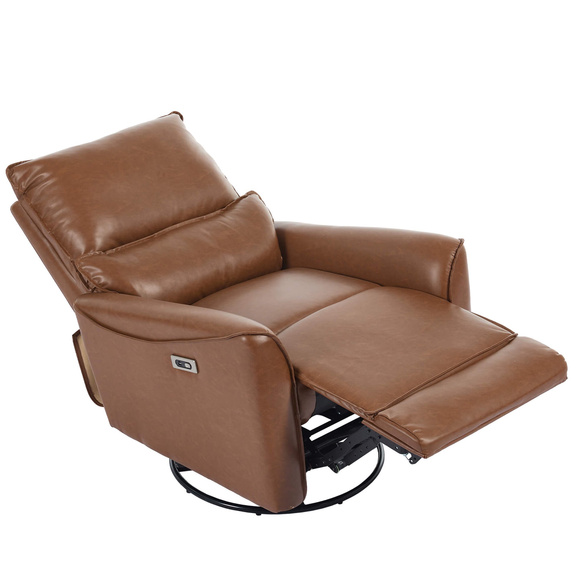 Modern Leather Power Swivel Rocker Recliner Chair