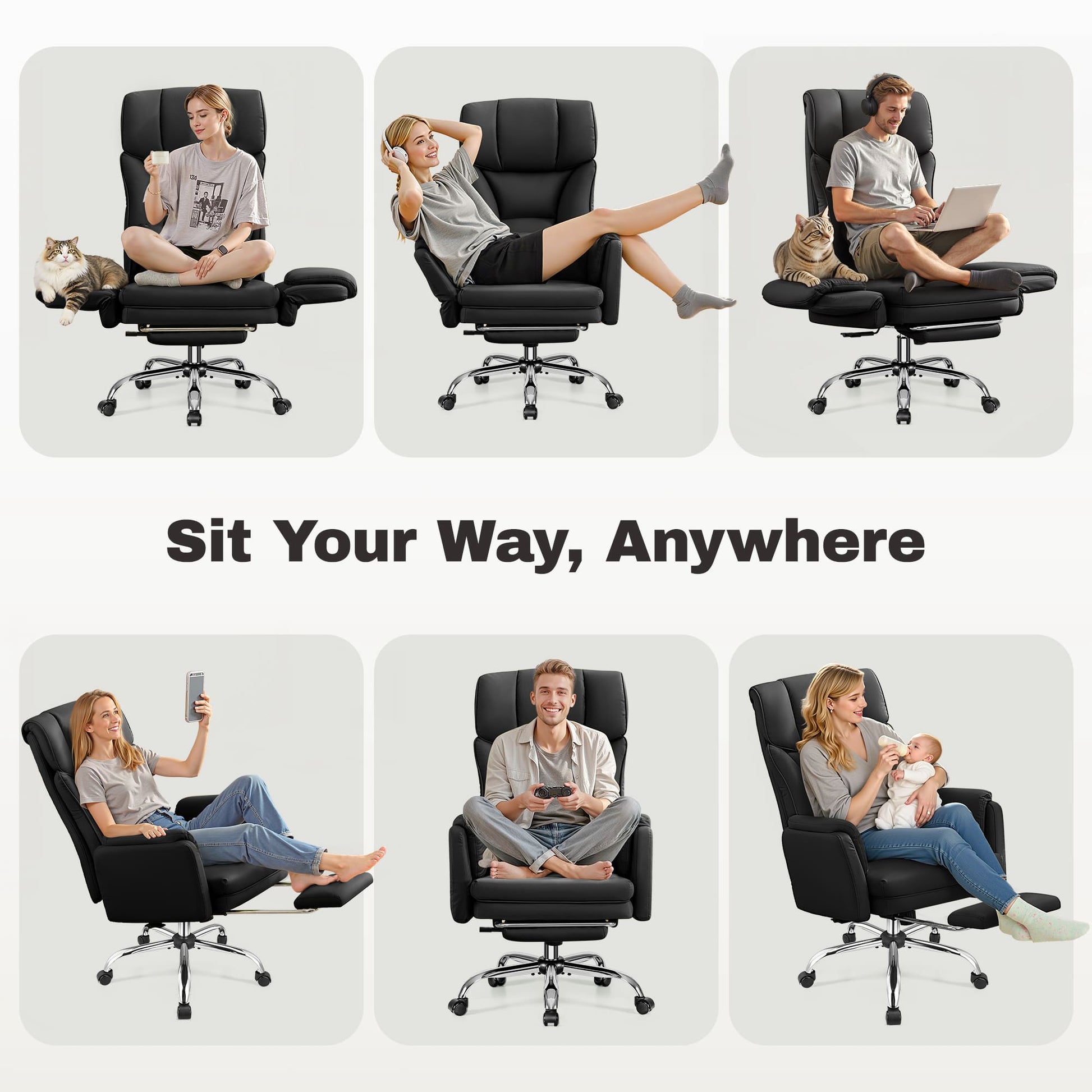 Big and Tall Executive Office Chair with Ergonomic Lumbar Support 6088