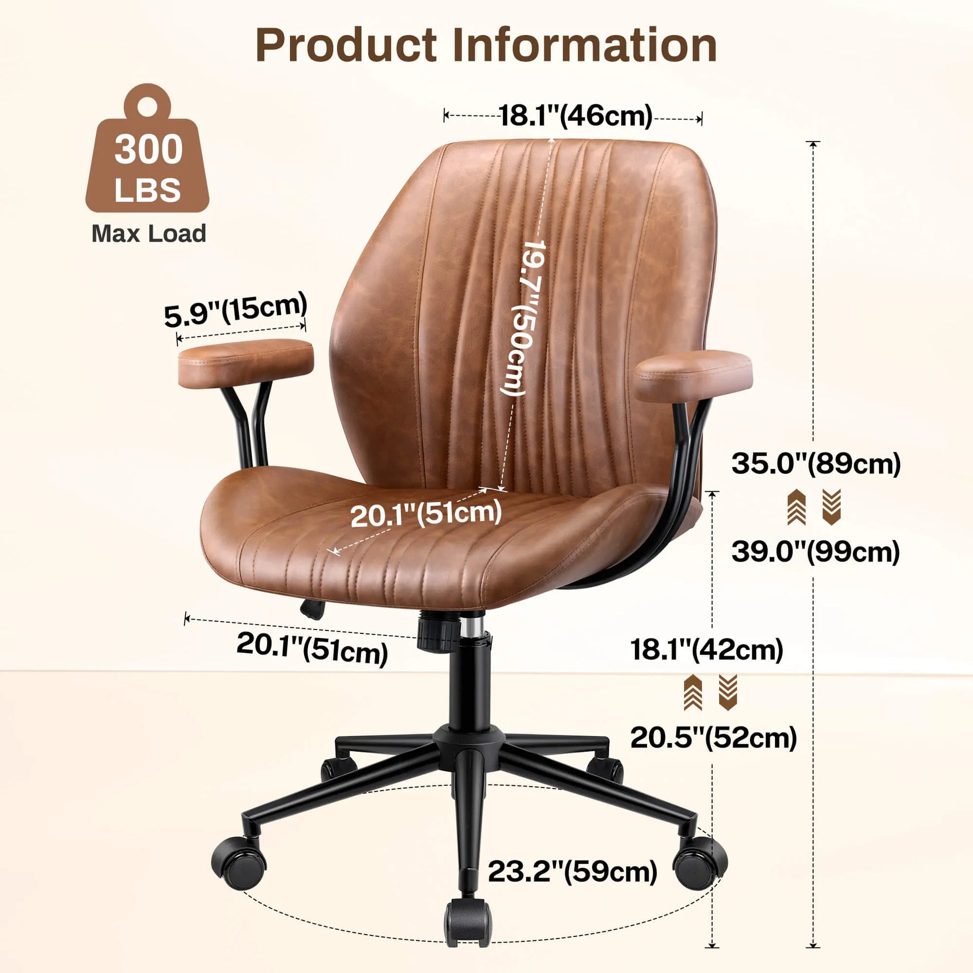 High Back Suede Office Chair Adjustable Home Desk Chair with Lumbar Support
