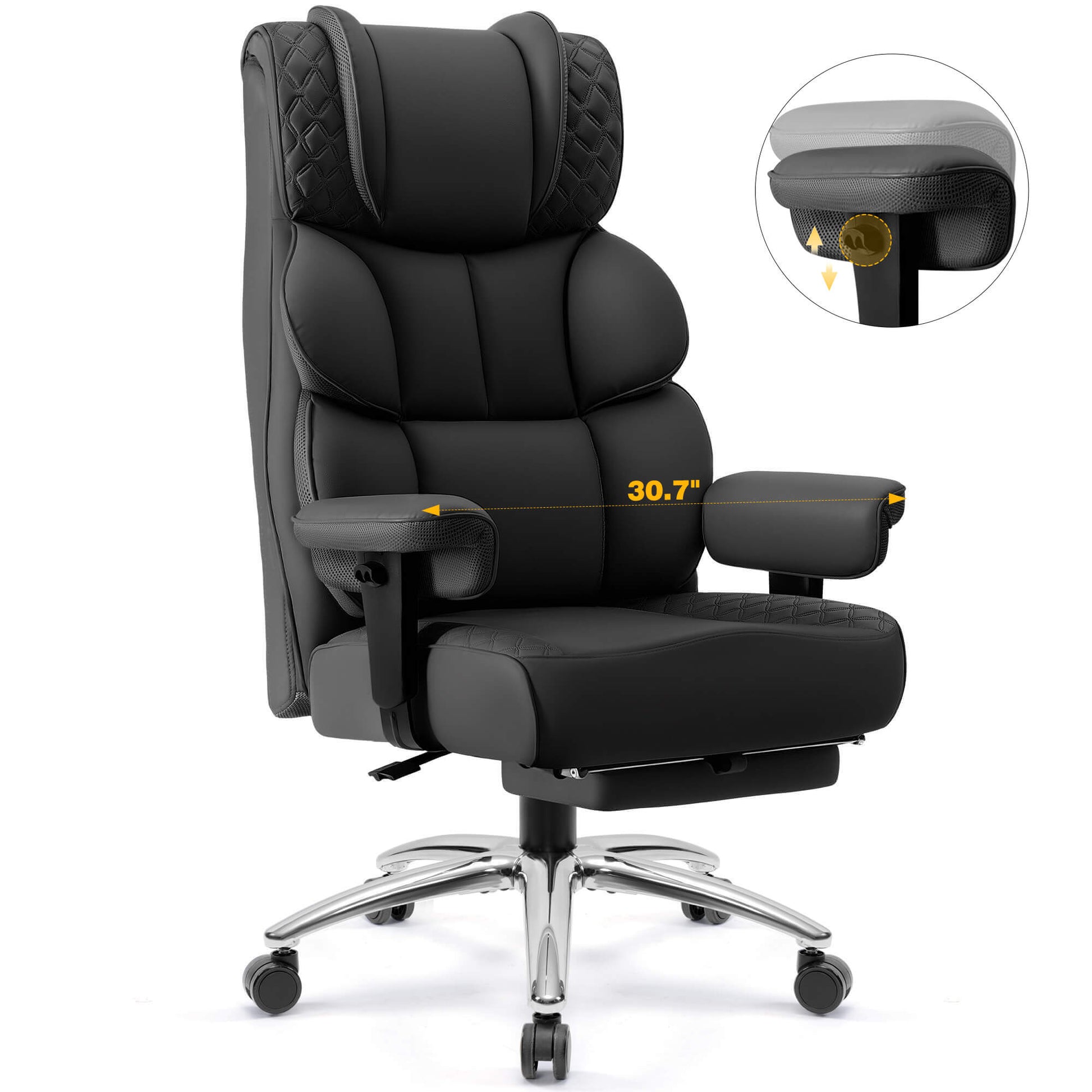 Big and Tall Leather Executive Back Support Office Chair